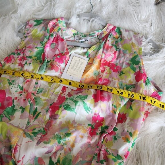 Current Air Botanical Floral Midi Maxi‎ Dress XS Sleeveless Flowy Wedding NWT - Picture 7 of 15